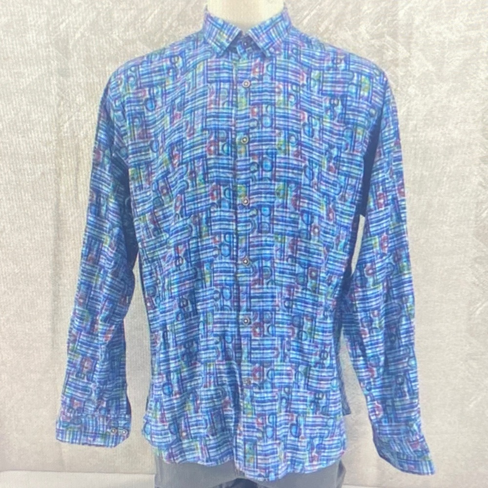 Vibrant Blue Men's Casual Button Down Shirt